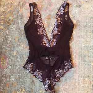 Purple Lace and Mesh Nightie—Popsi Lingerie
